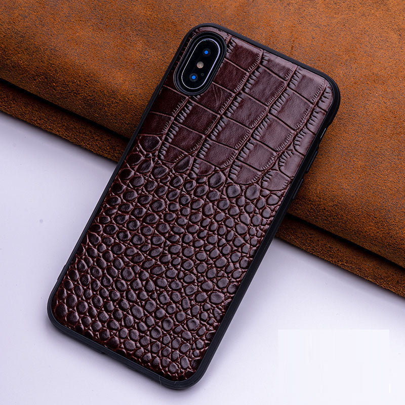 Suitable for iPhone 14 phone case Apple 13 Pro Max crocodile pattern 12 Pro genuine leather case 11 protective case