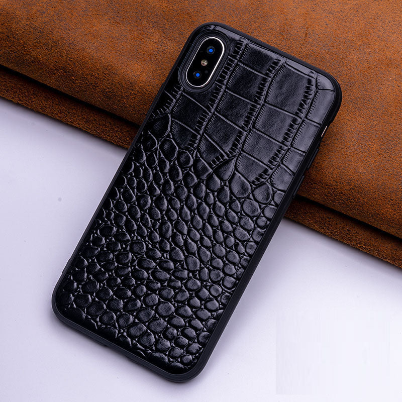 Suitable for iPhone 14 phone case Apple 13 Pro Max crocodile pattern 12 Pro genuine leather case 11 protective case