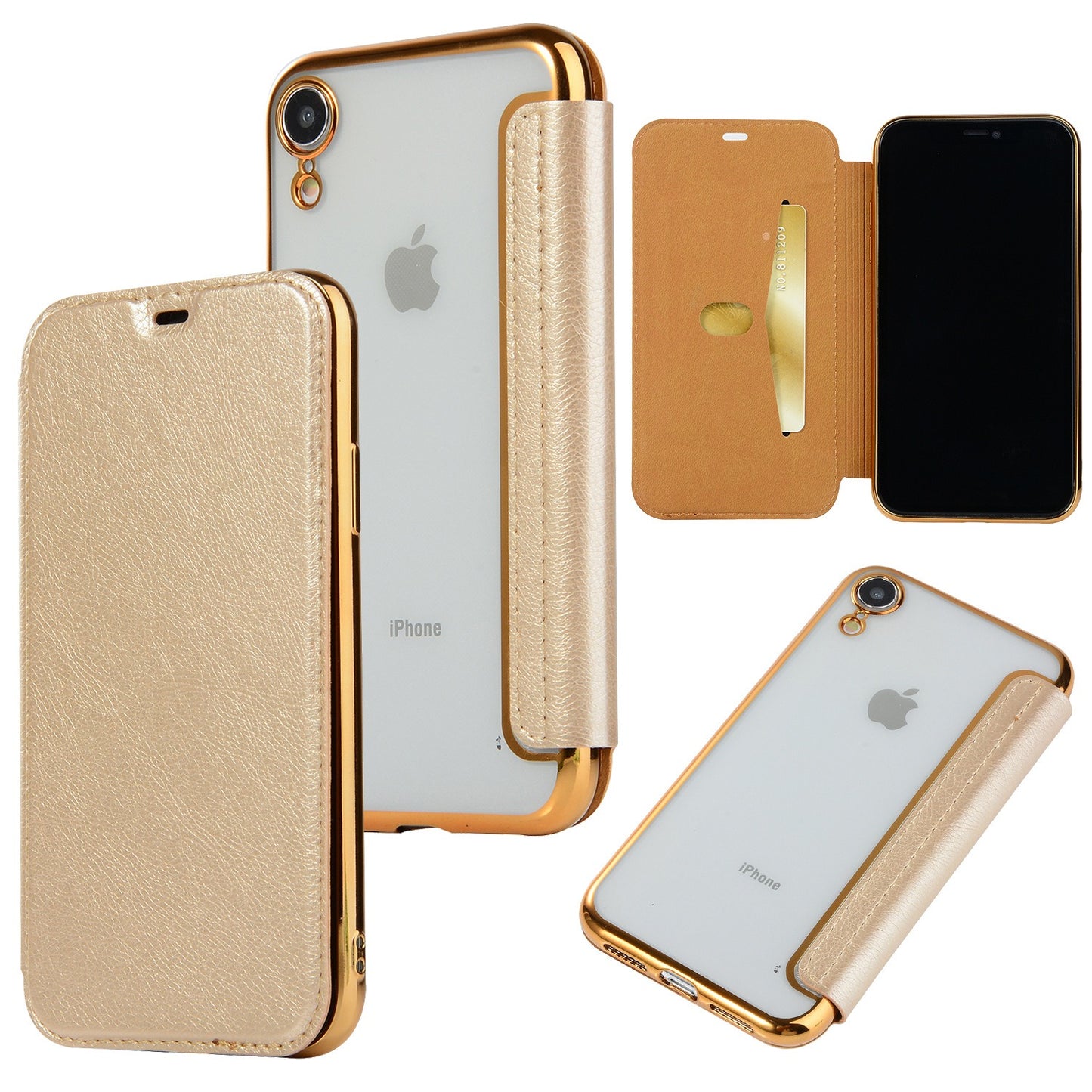 Suitable for iPhone 15 ultra-thin phone case XR electroplated TPU 12 phone protective case Apple 14 flip leather case
