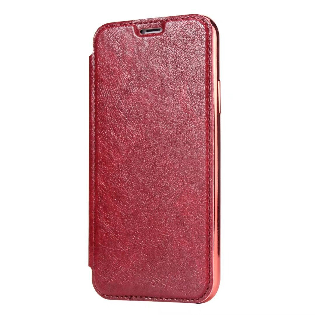 Suitable for iPhone 15 ultra-thin phone case XR electroplated TPU 12 phone protective case Apple 14 flip leather case