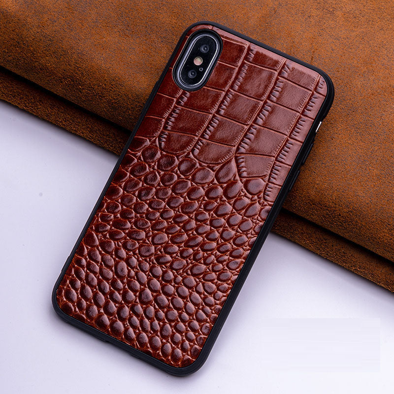 Suitable for iPhone 14 phone case Apple 13 Pro Max crocodile pattern 12 Pro genuine leather case 11 protective case