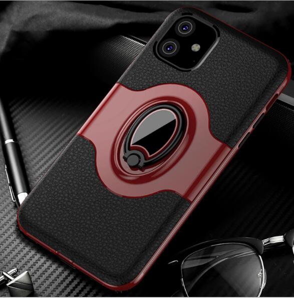 Case For iPhone 11 Pro Max Case Soft Silicone Slim Case with Drop Protection 360 Rotating Finger Ring Fit Car Adsorption Holder