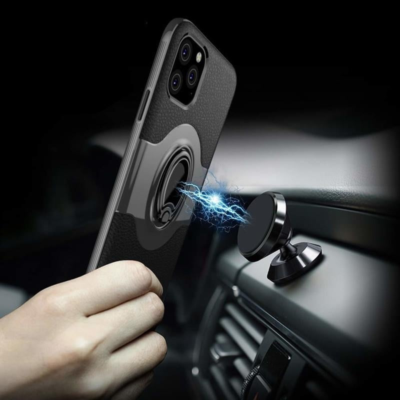 Case For iPhone 11 Pro Max Case Soft Silicone Slim Case with Drop Protection 360 Rotating Finger Ring Fit Car Adsorption Holder