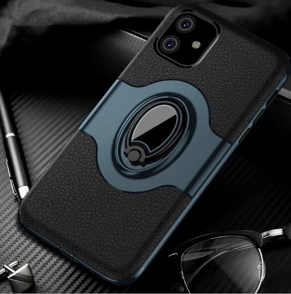 Case For iPhone 11 Pro Max Case Soft Silicone Slim Case with Drop Protection 360 Rotating Finger Ring Fit Car Adsorption Holder