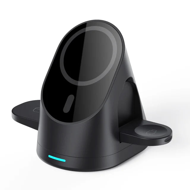 Magnetic wireless charger vertical three in one wireless charging stand suitable for Apple phones headphones and watcheser
