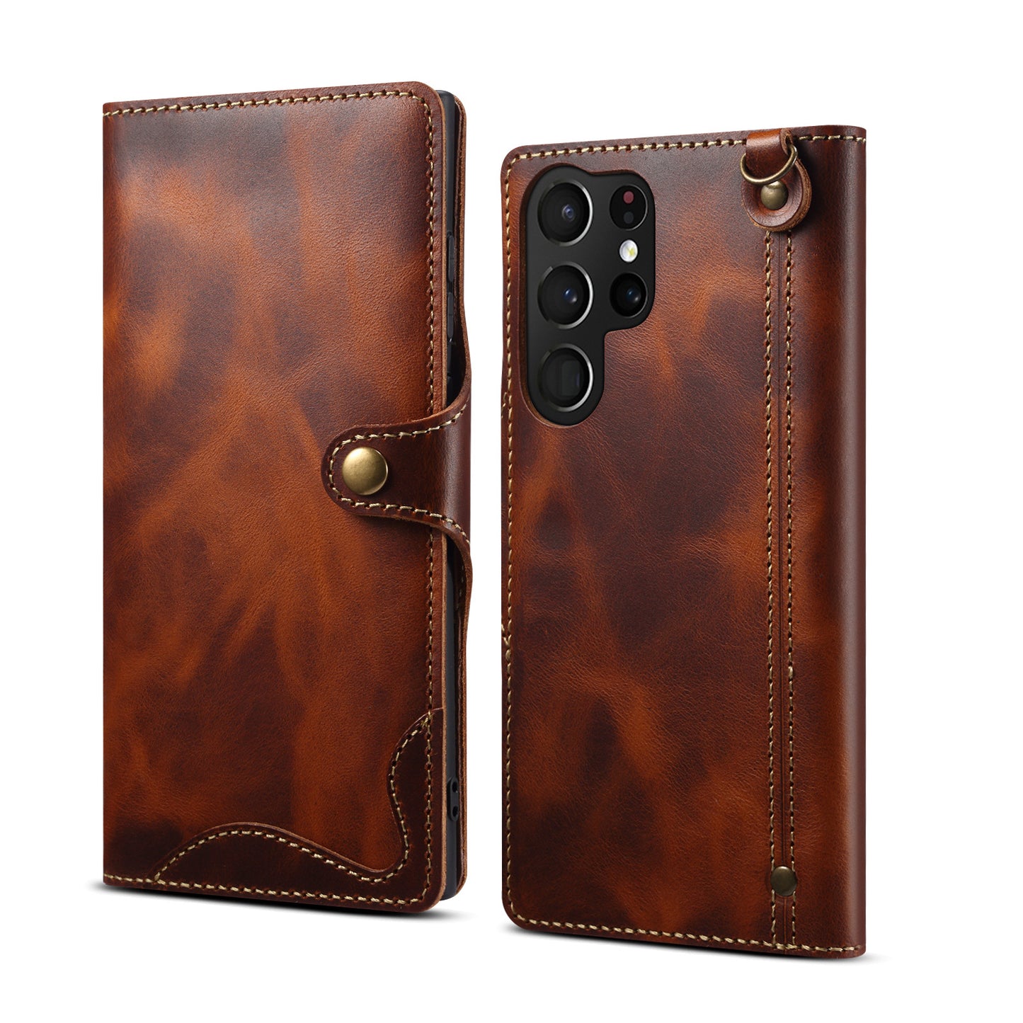 Samsung S22 Retro Leather Leather Case