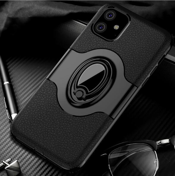 Case For iPhone 11 Pro Max Case Soft Silicone Slim Case with Drop Protection 360 Rotating Finger Ring Fit Car Adsorption Holder