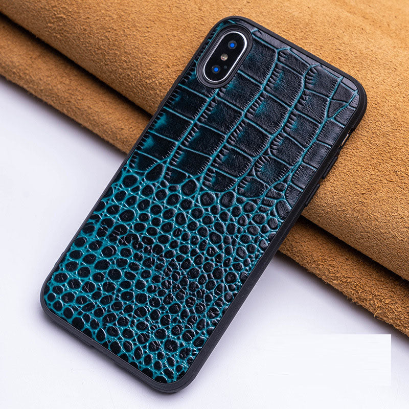 Suitable for iPhone 14 phone case Apple 13 Pro Max crocodile pattern 12 Pro genuine leather case 11 protective case