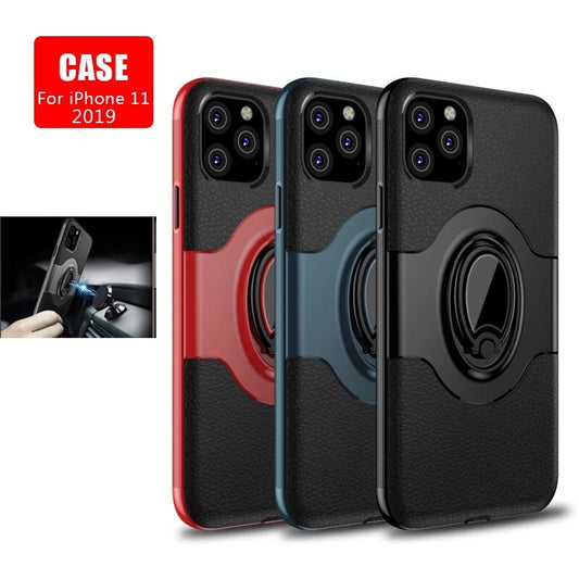 Case For iPhone 11 Pro Max Case Soft Silicone Slim Case with Drop Protection 360 Rotating Finger Ring Fit Car Adsorption Holder